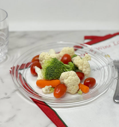 Clear Four Piece Round Swirl Acrylic Service For Four Salad Plate Set HomeRoots