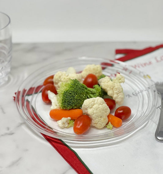 Clear Four Piece Round Swirl Acrylic Service For Four Salad Plate Set HomeRoots