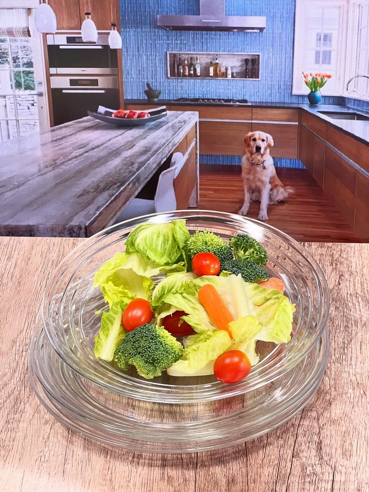 Clear Four Piece Round Swirl Acrylic Service For Four Salad Plate Set HomeRoots