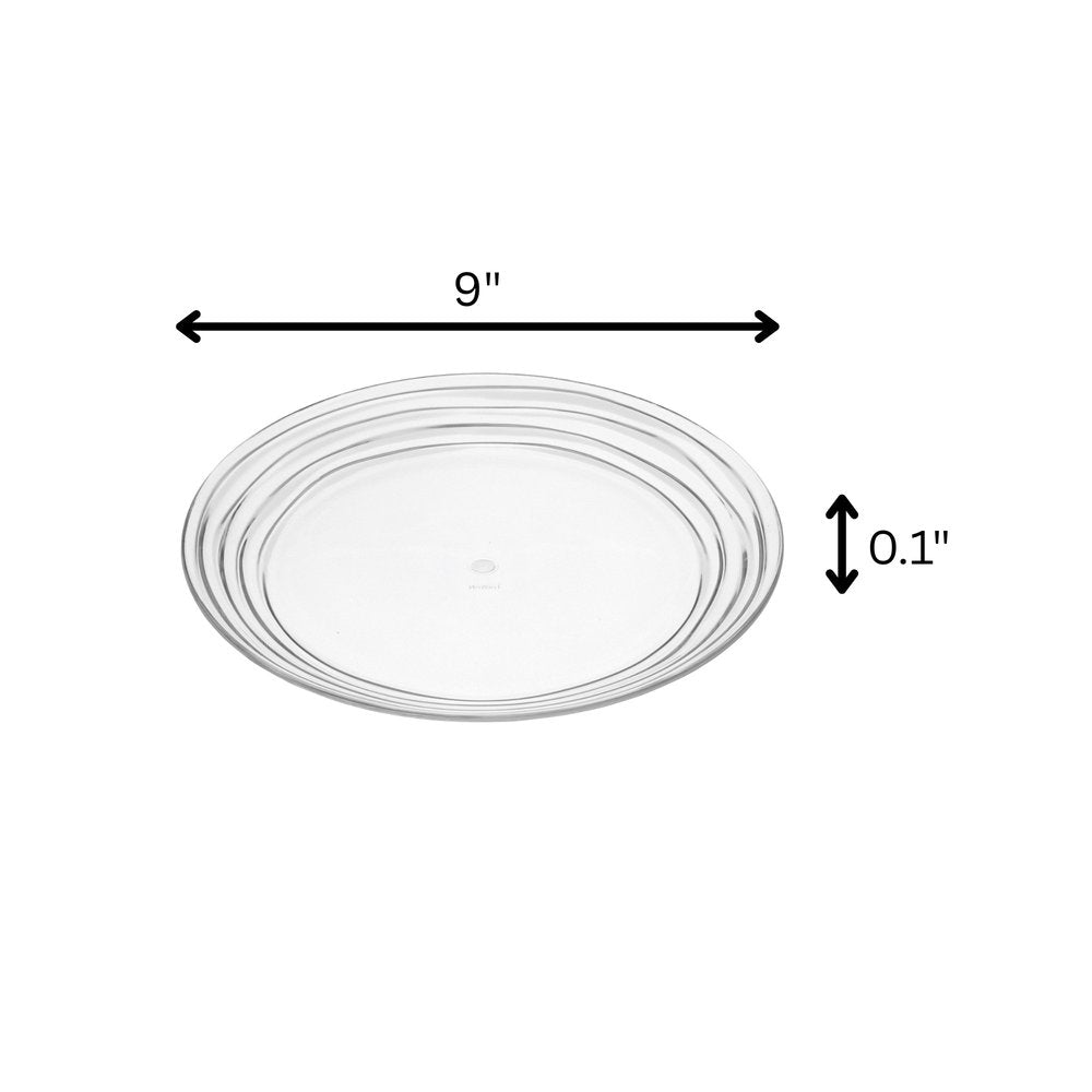 Clear Four Piece Round Swirl Acrylic Service For Four Salad Plate Set HomeRoots