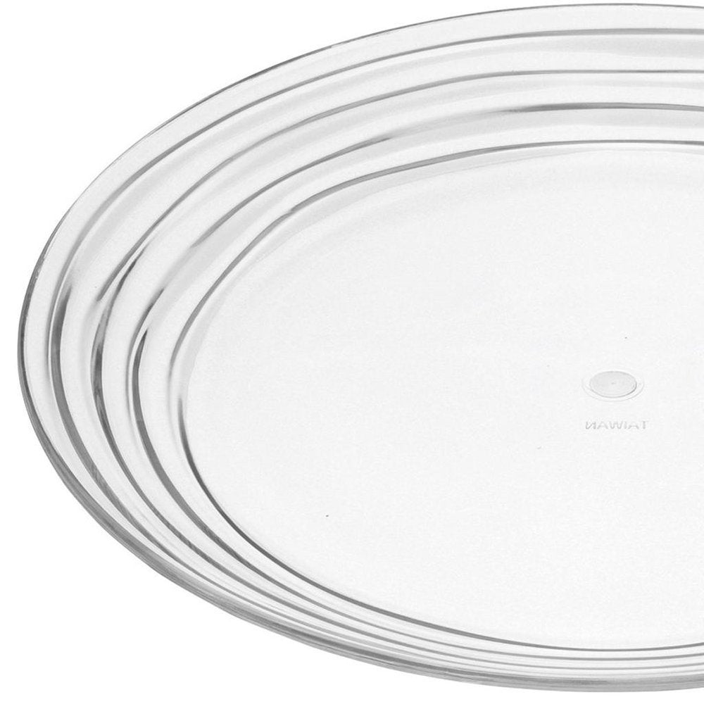 Clear Four Piece Round Swirl Acrylic Service For Four Salad Plate Set HomeRoots