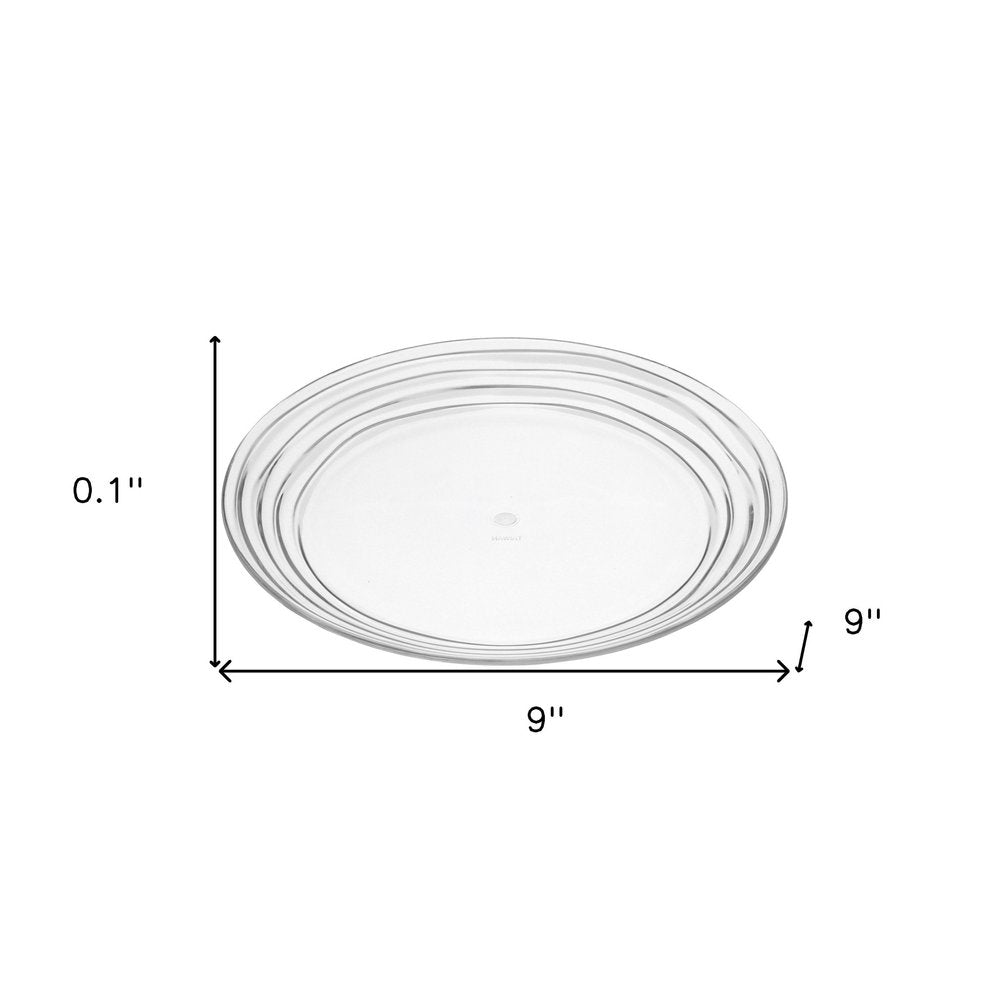 Clear Four Piece Round Swirl Acrylic Service For Four Salad Plate Set HomeRoots