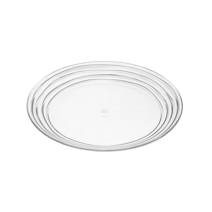 Clear Four Piece Round Swirl Acrylic Service For Four Salad Plate Set HomeRoots
