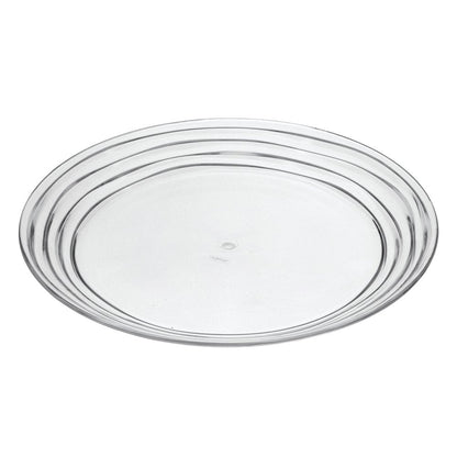 Clear Four Piece Round Swirl Acrylic Service For Four Dinner Plate Set HomeRoots
