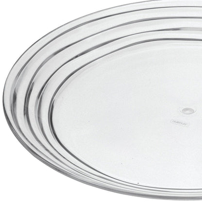 Clear Four Piece Round Swirl Acrylic Service For Four Dinner Plate Set HomeRoots