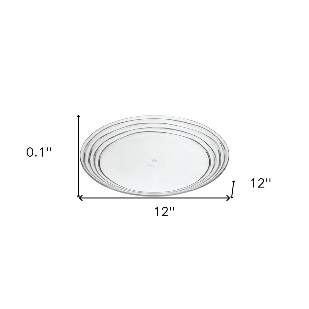 Clear Four Piece Round Swirl Acrylic Service For Four Dinner Plate Set HomeRoots
