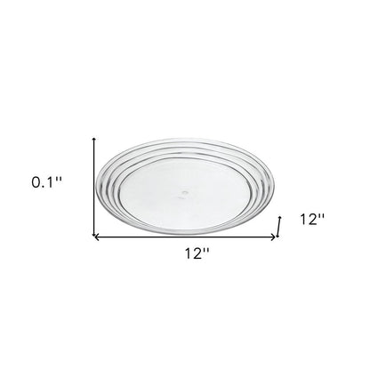 Clear Four Piece Round Swirl Acrylic Service For Four Dinner Plate Set HomeRoots