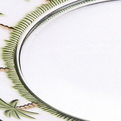 Clear and Green Four Piece Palm Tree Acrylic Service For Four Dinner Plate Set HomeRoots
