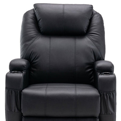 33" Black Power Heated Massage Lift Assist Recliner HomeRoots