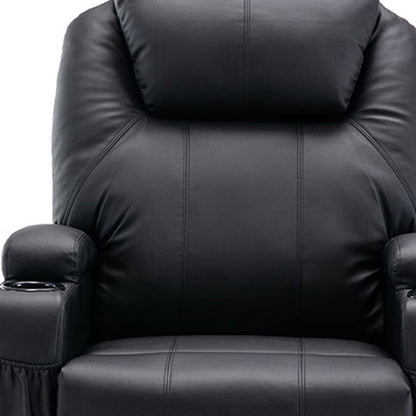 33" Black Power Heated Massage Lift Assist Recliner