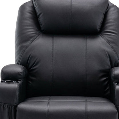 33" Black Power Heated Massage Lift Assist Recliner HomeRoots