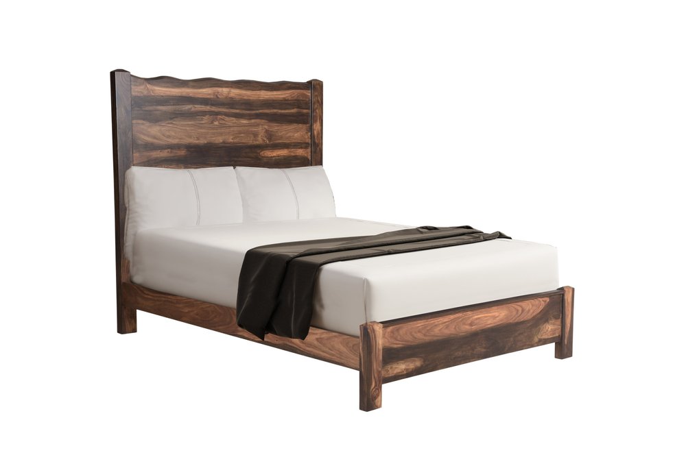 Walnut Live Edge Solid Wood Queen Bed Frame — view 1