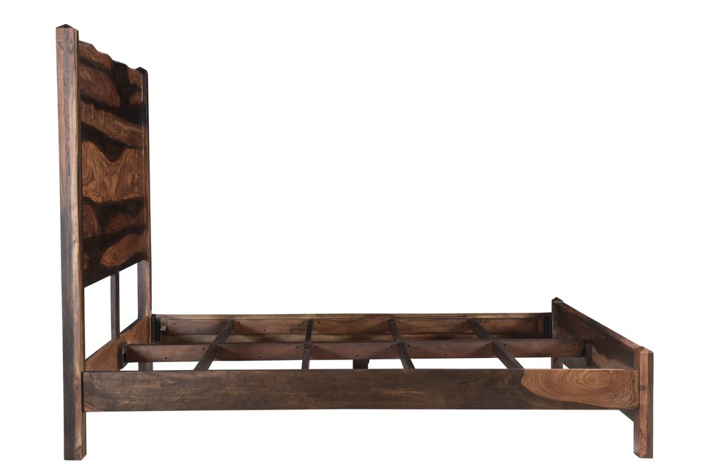 Walnut Live Edge Solid Wood King Bed Frame HomeRoots