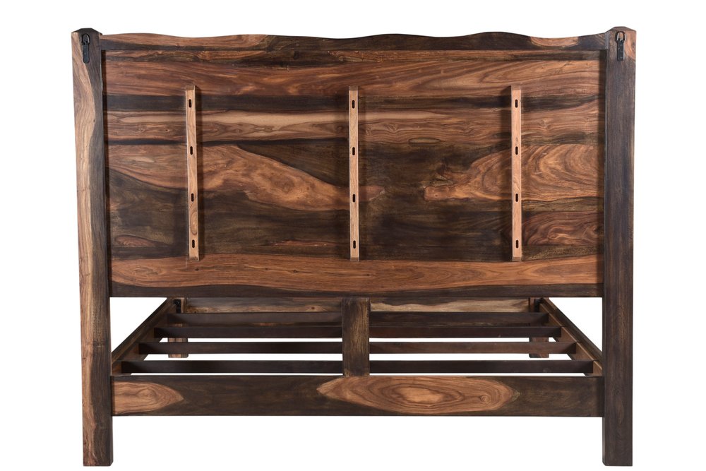 Walnut Live Edge Solid Wood King Bed Frame HomeRoots