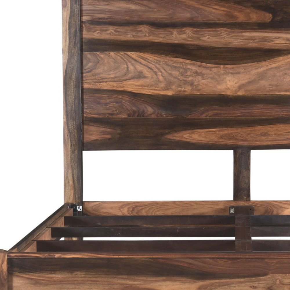 Walnut Live Edge Solid Wood King Bed Frame HomeRoots
