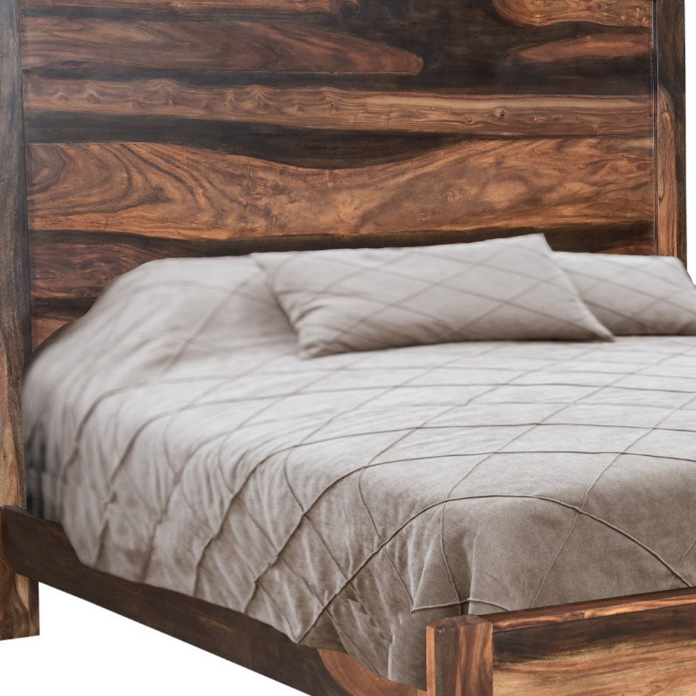 Walnut Live Edge Solid Wood King Bed Frame HomeRoots