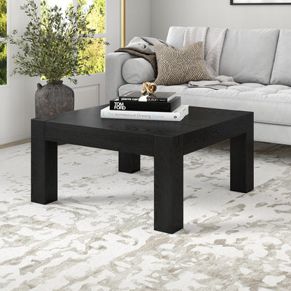 34" Black Wood Square Coffee Table