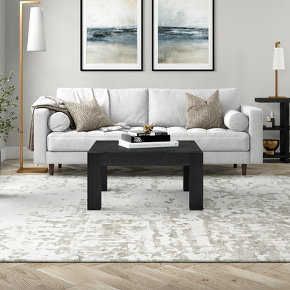 34" Black Wood Square Coffee Table