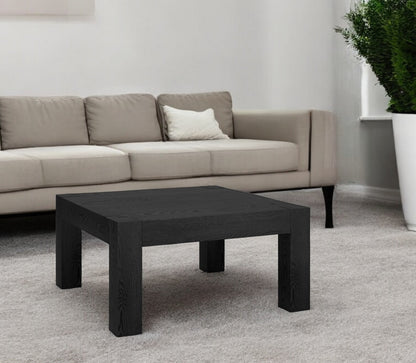 34" Black Wood Square Coffee Table