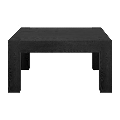 34" Black Wood Square Coffee Table