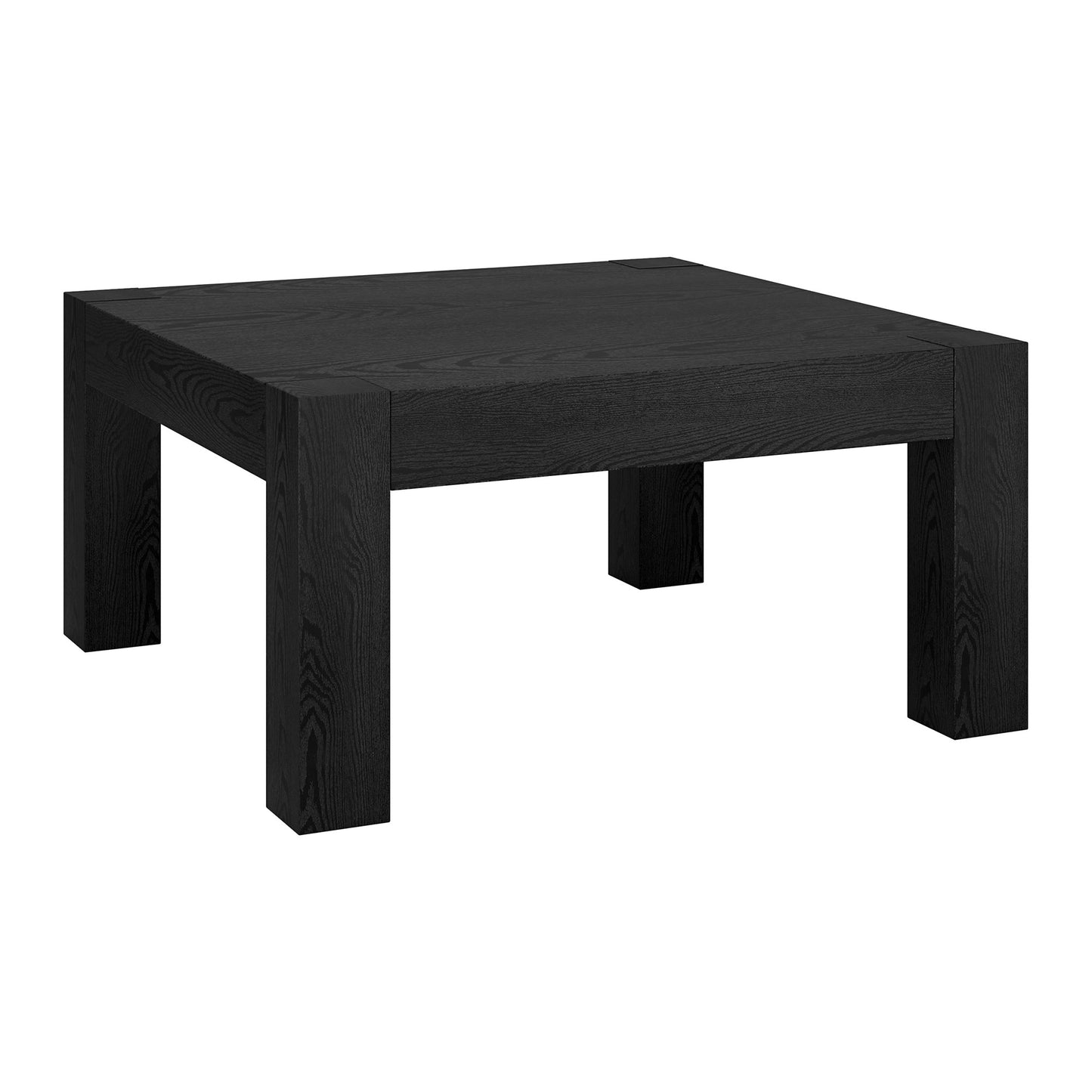 34" Black Wood Square Coffee Table