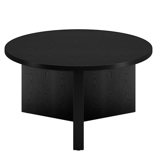 32" Black Round Coffee Table