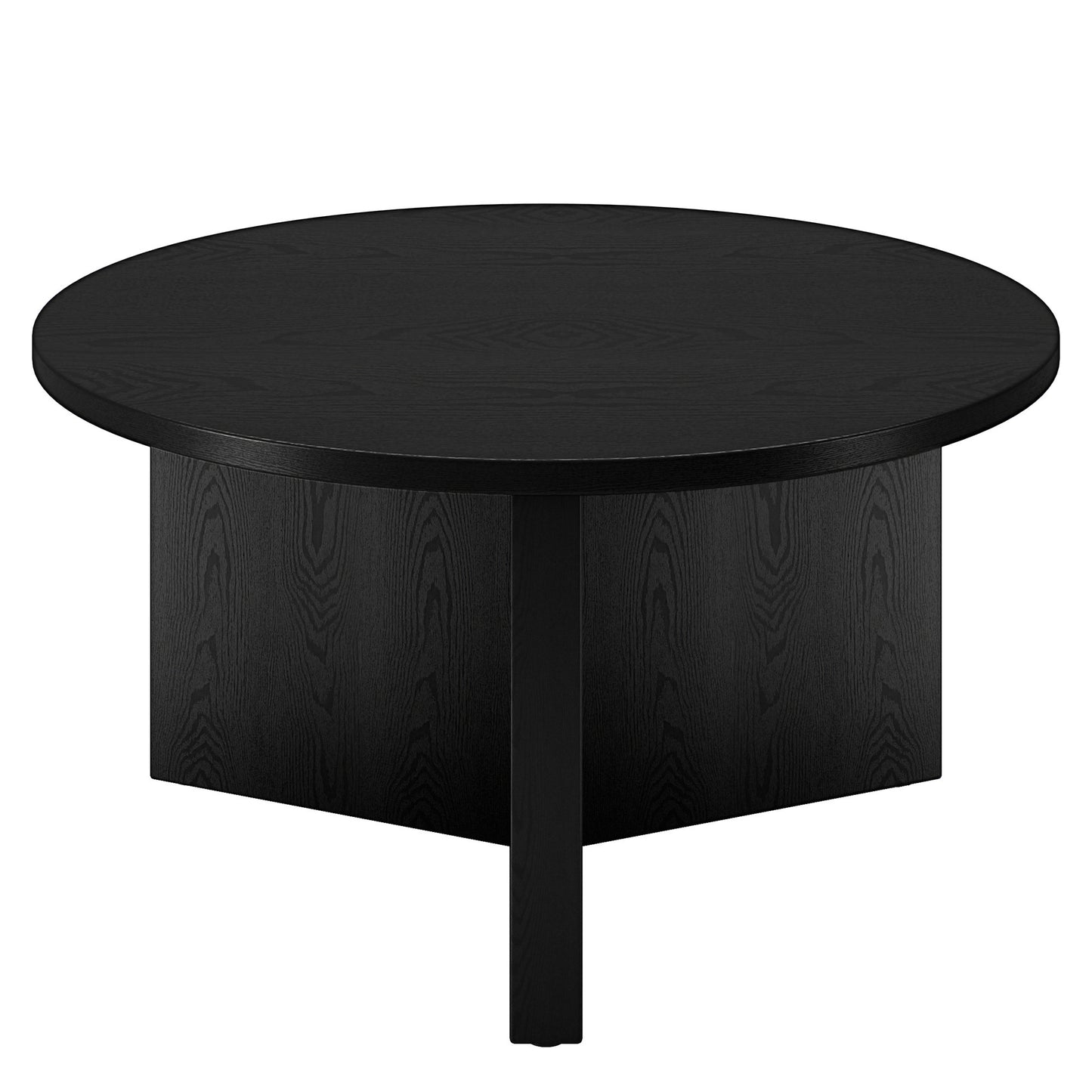 32" Black Round Coffee Table