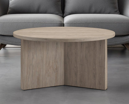 32" Gray Round Coffee Table