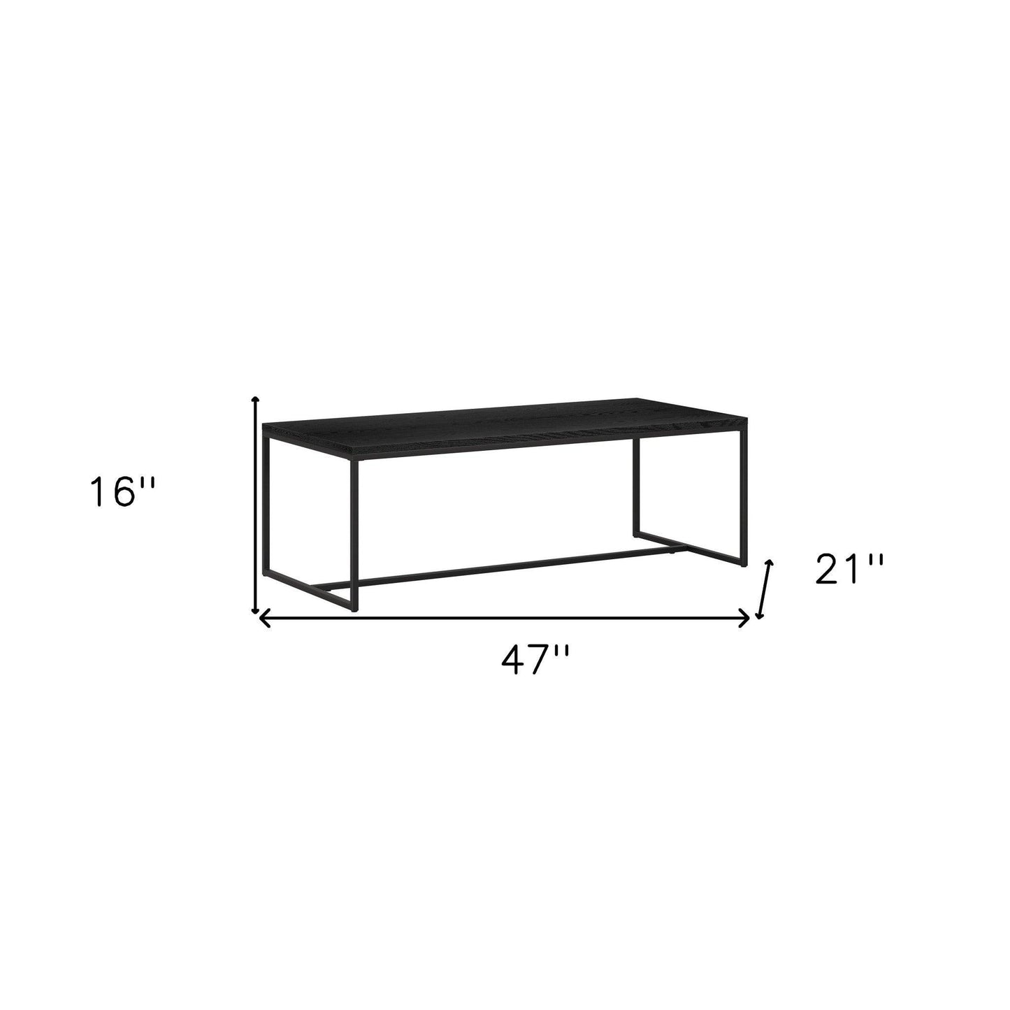 47" Black Coffee Table - FurniFindUSA