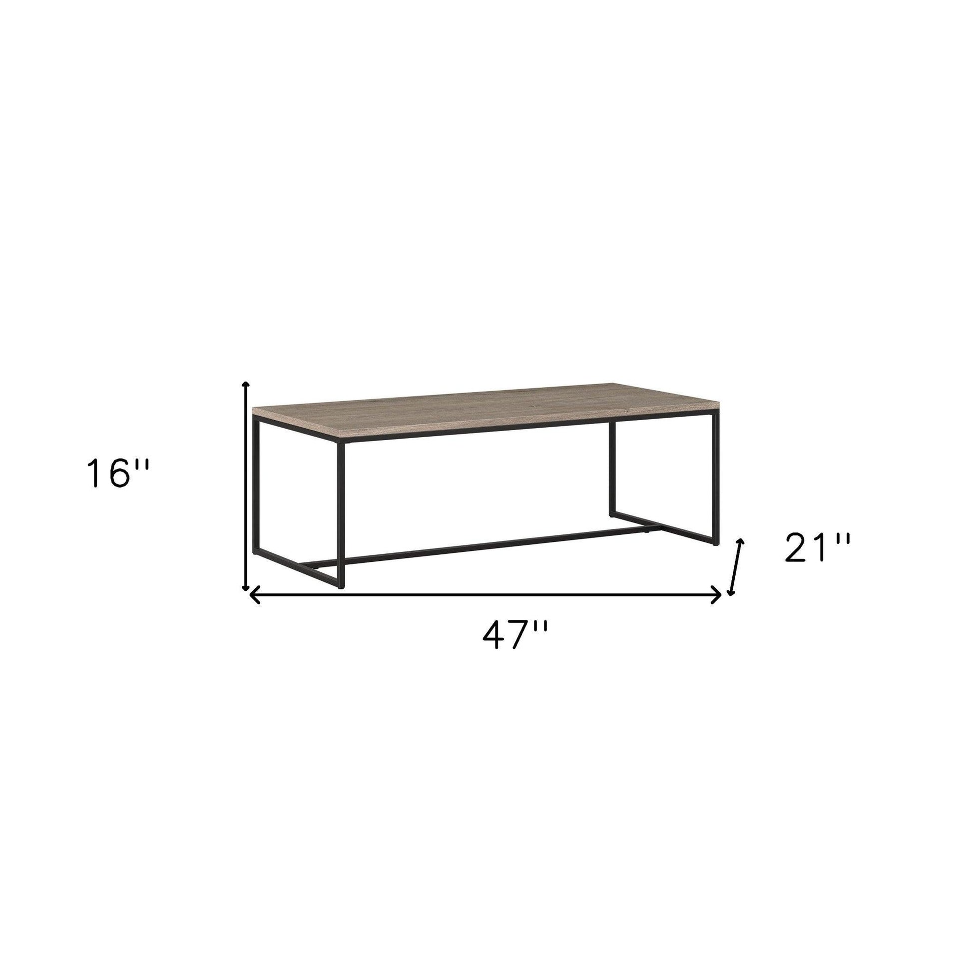 47" Gray Coffee Table - FurniFindUSA