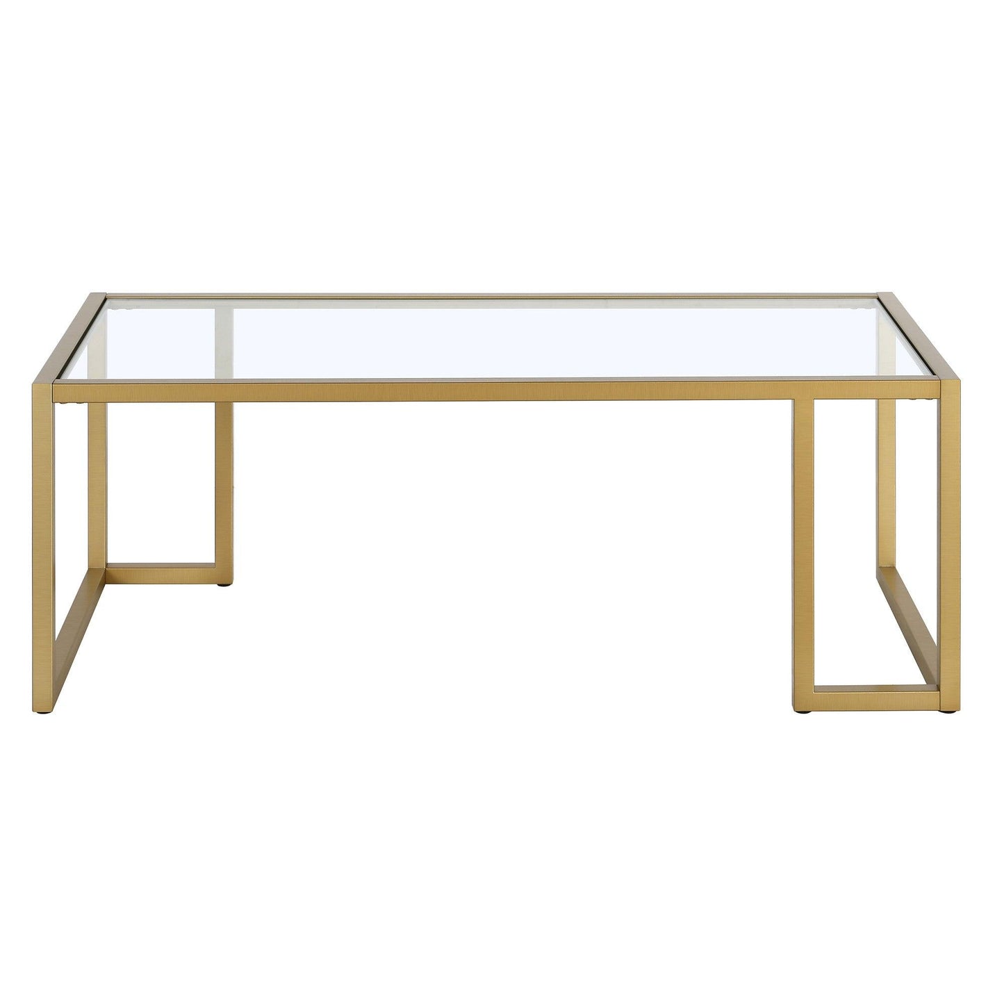 45" Gold Glass And Steel Coffee Table - FurniFindUSA