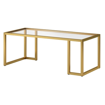 45" Gold Glass And Steel Coffee Table - FurniFindUSA