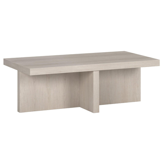 44" Alder White Coffee Table - FurniFindUSA