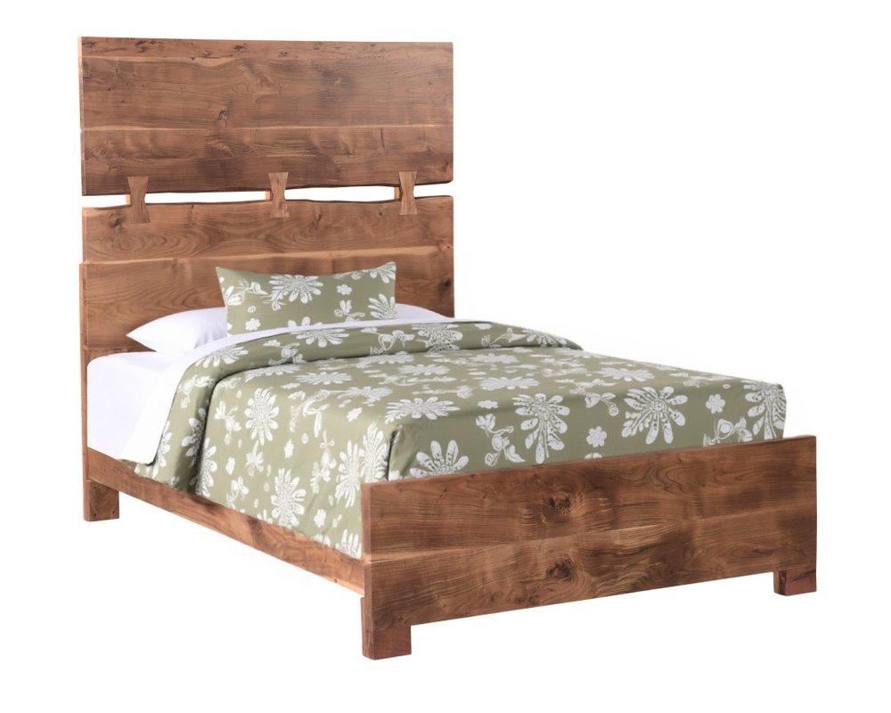 Chestnut Live Edge Solid Wood Queen Bed Frame HomeRoots