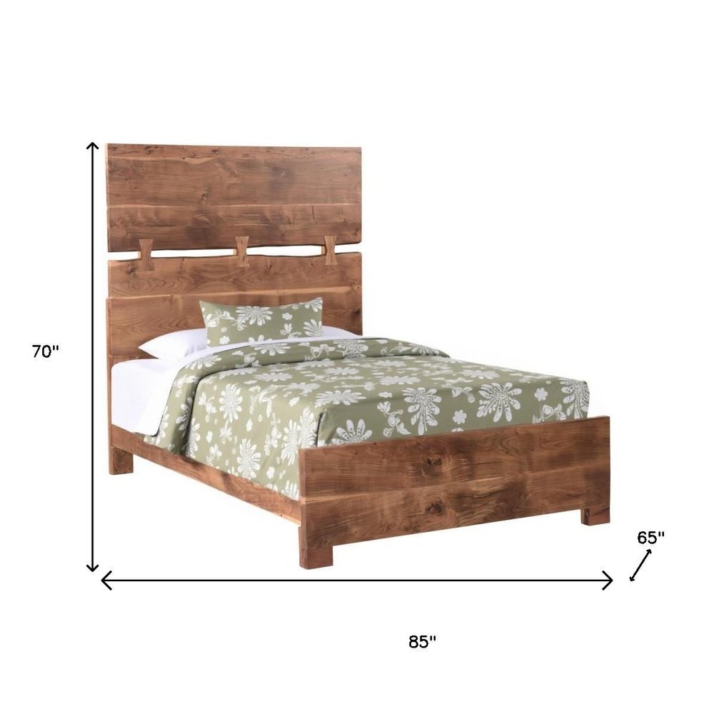 Chestnut Live Edge Solid Wood Queen Bed Frame HomeRoots