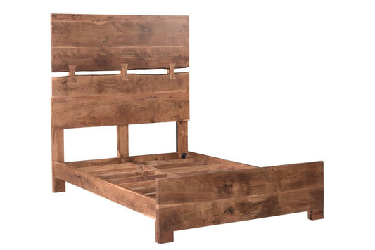 Chestnut Live Edge Solid Wood Queen Bed Frame HomeRoots