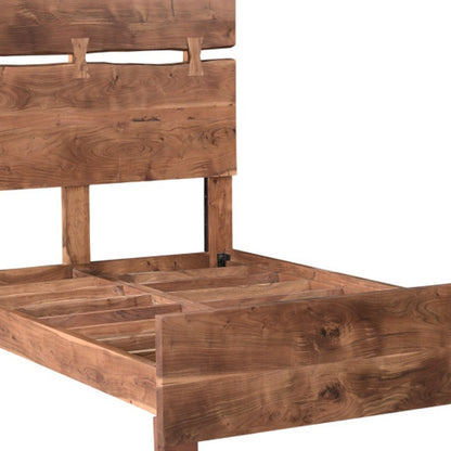 Chestnut Live Edge Solid Wood Queen Bed Frame HomeRoots