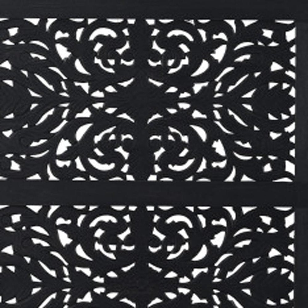 Carved Solid Wood King Black Bed HomeRoots