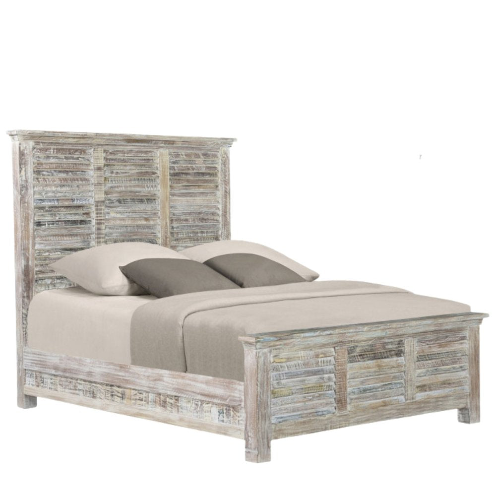 Shutter Solid Wood King Gray Bed HomeRoots