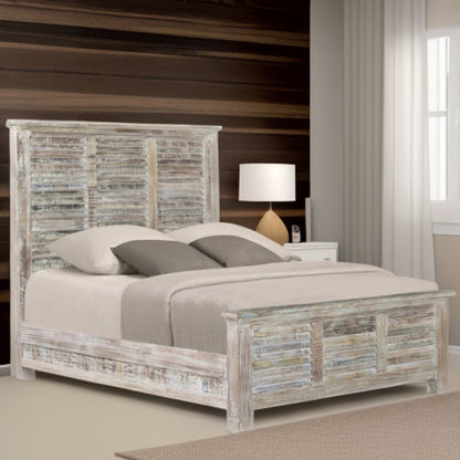 Shutter Solid Wood King Gray Bed HomeRoots