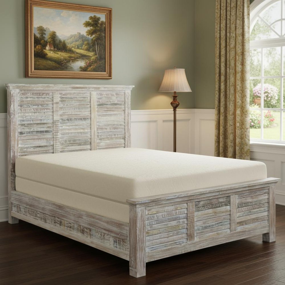 Shutter Solid Wood King Gray Bed HomeRoots