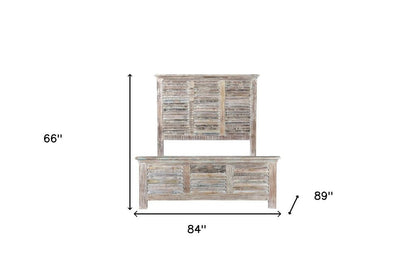 Shutter Solid Wood King Gray Bed HomeRoots