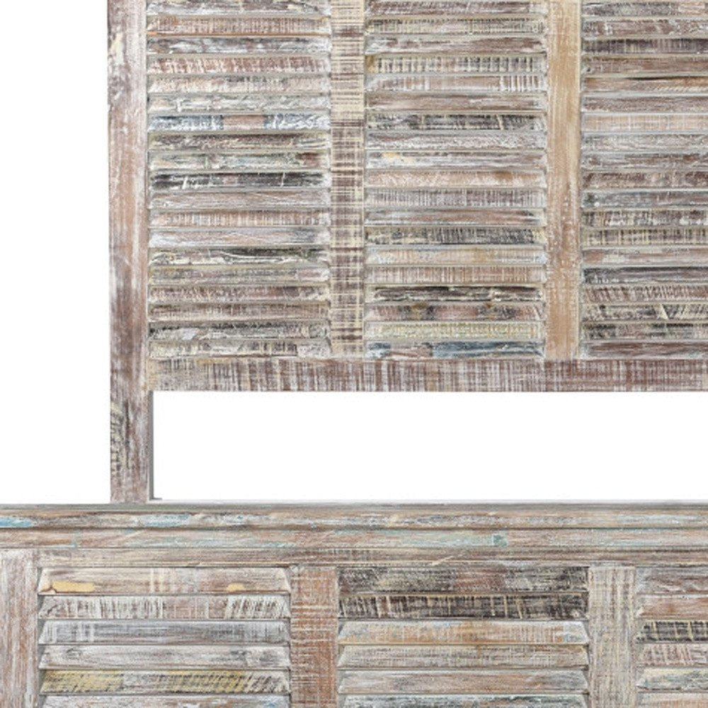 Shutter Solid Wood King Gray Bed HomeRoots