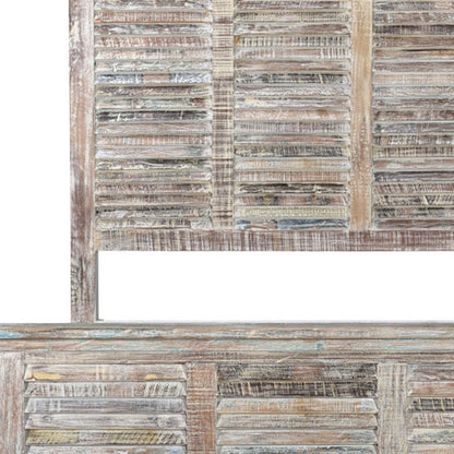 Shutter Solid Wood King Gray Bed HomeRoots