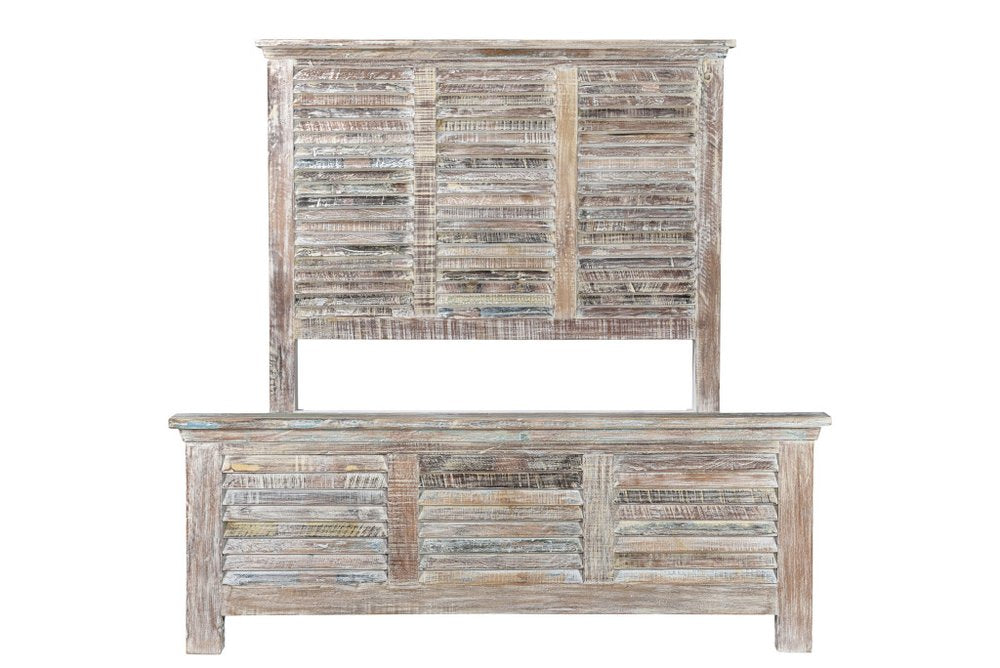 Shutter Solid Wood King Gray Bed HomeRoots