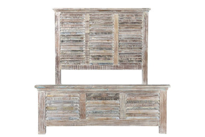 Shutter Solid Wood King Gray Bed HomeRoots