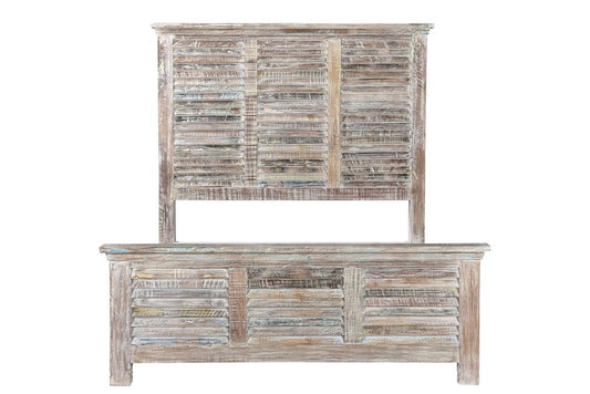 Shutter Solid Wood King Gray Bed HomeRoots