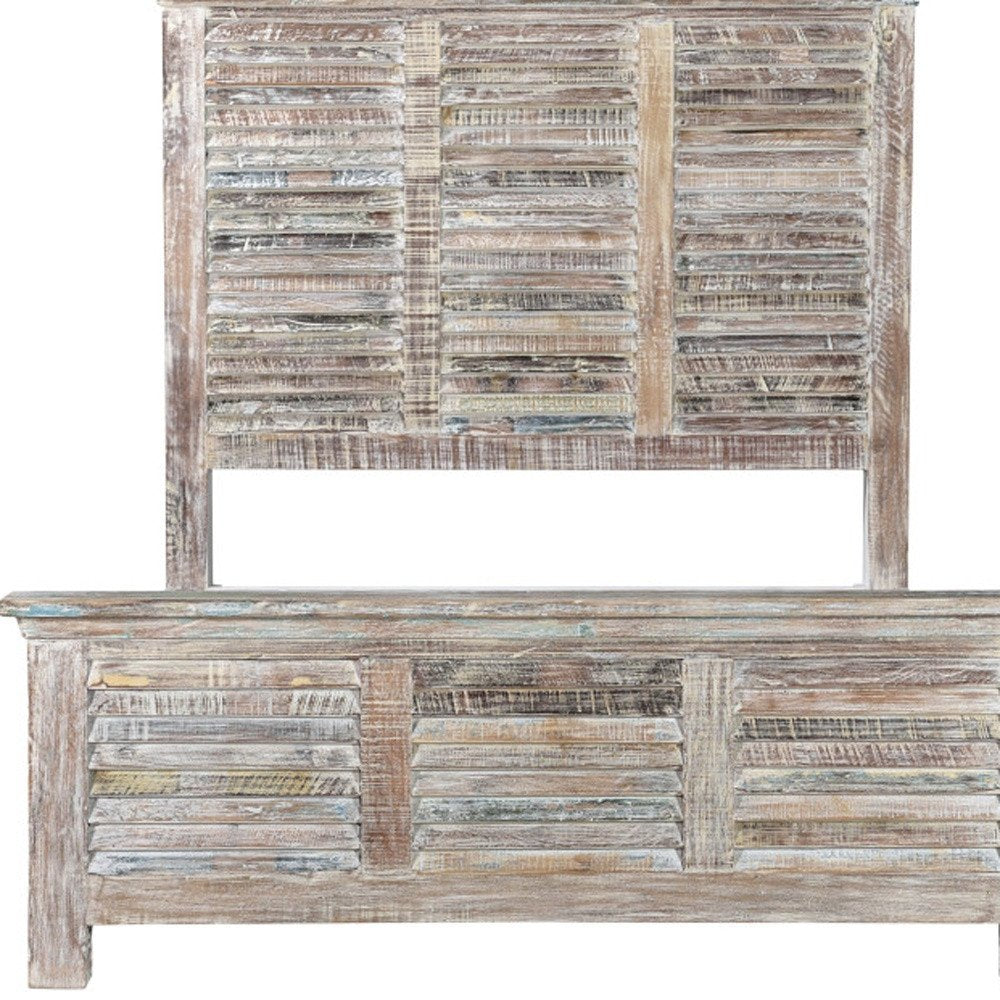Shutter Solid Wood King Gray Bed HomeRoots