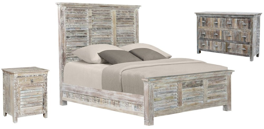 Shutter Solid Wood King Gray Bed HomeRoots