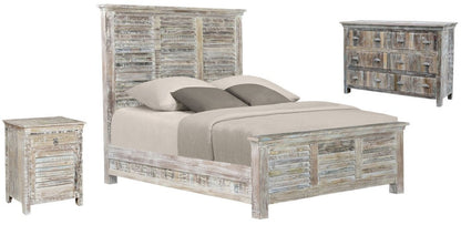 Shutter Solid Wood King Gray Bed HomeRoots
